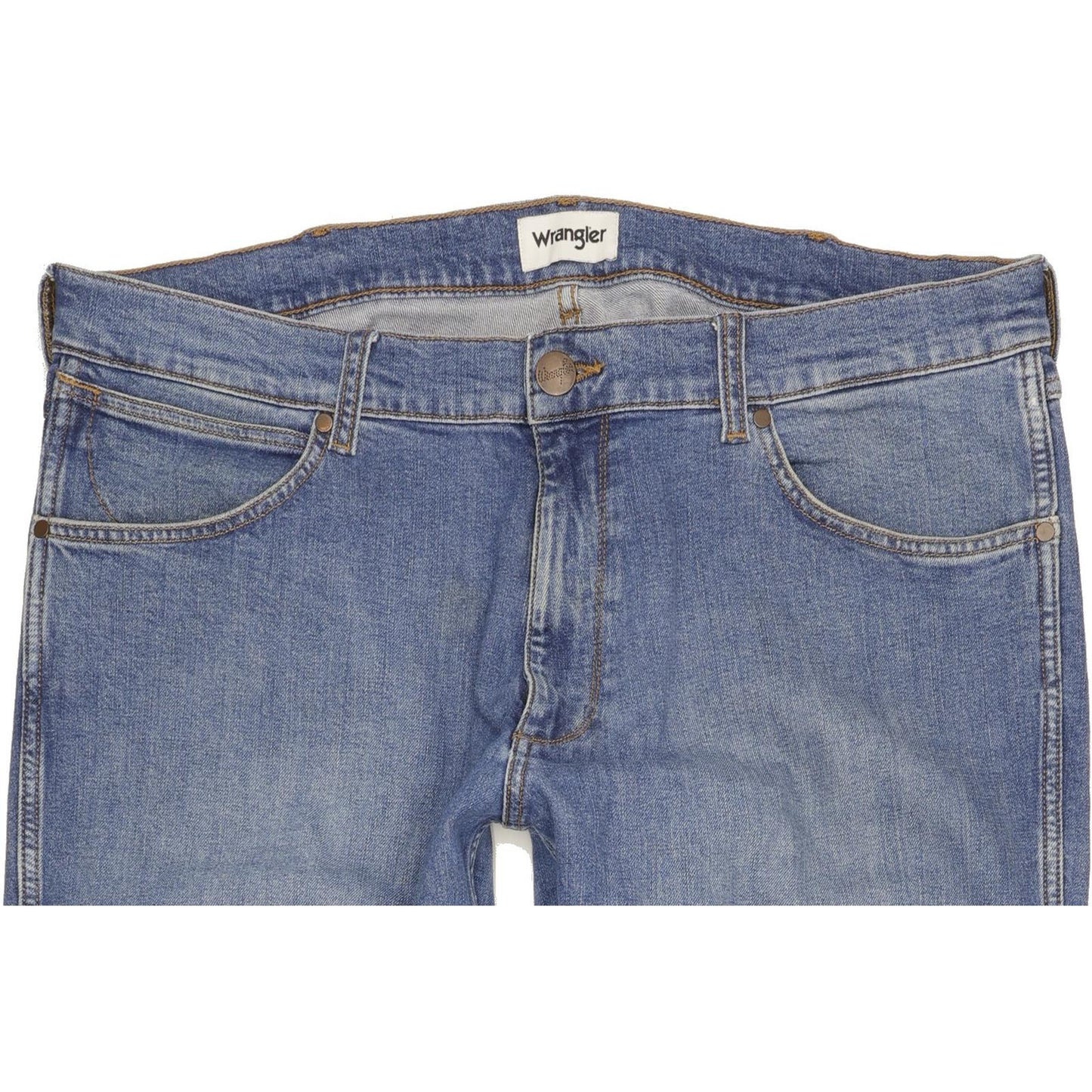 Wrangler Greensboro Men Blue Straight Regular Stretch Jeans W38 L33