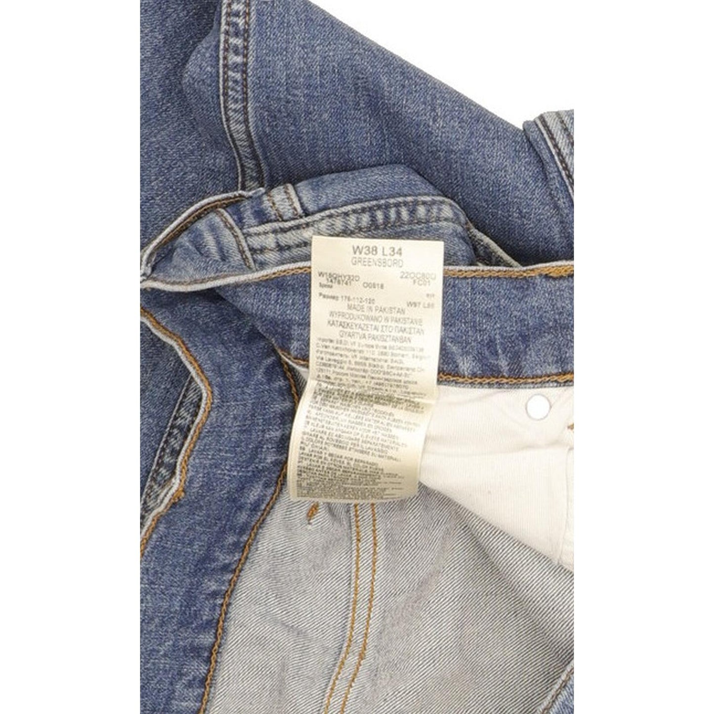 Wrangler Greensboro Men Blue Straight Regular Stretch Jeans W38 L33