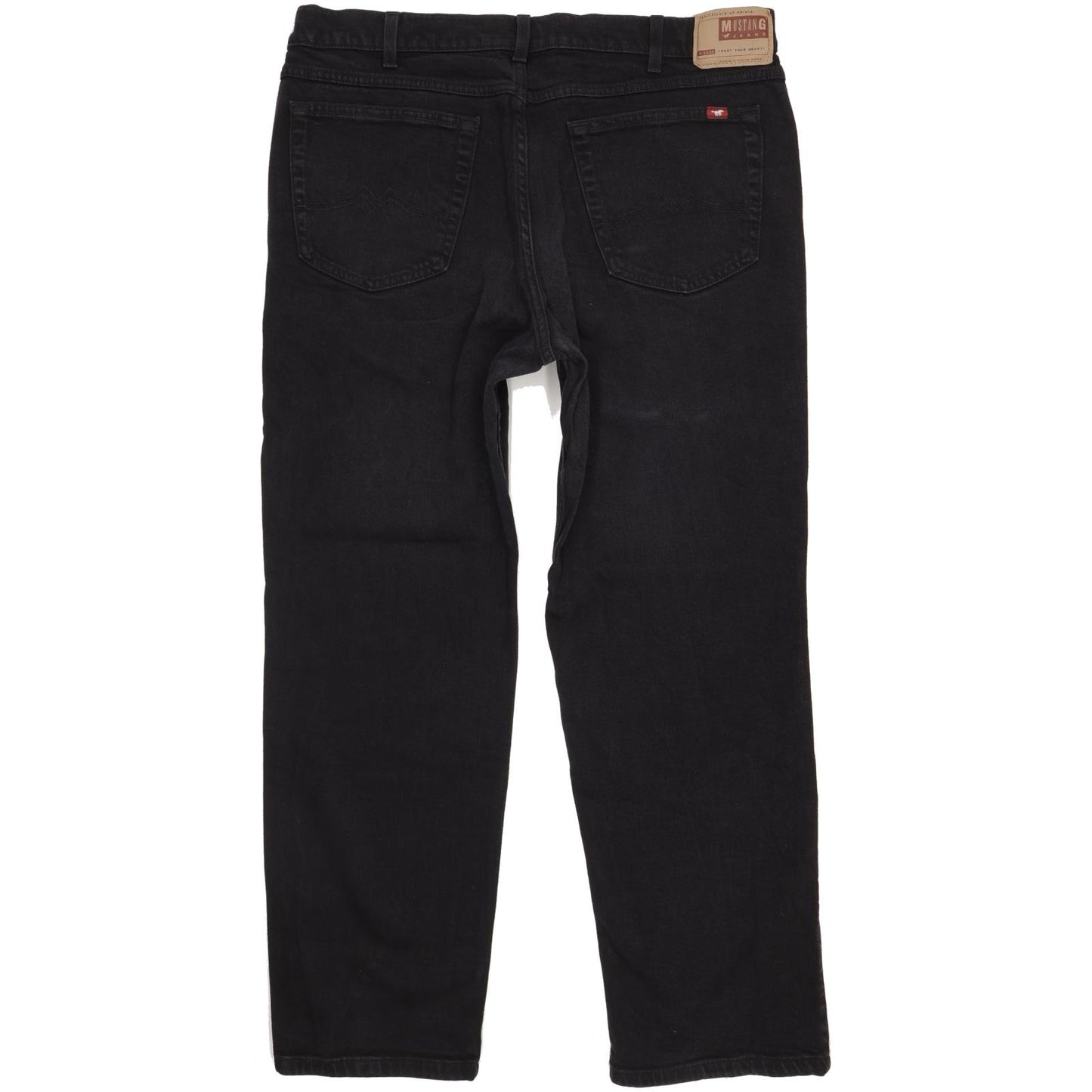 Mustang Big Sur Men Black Straight Regular Stretch Jeans W38 L30