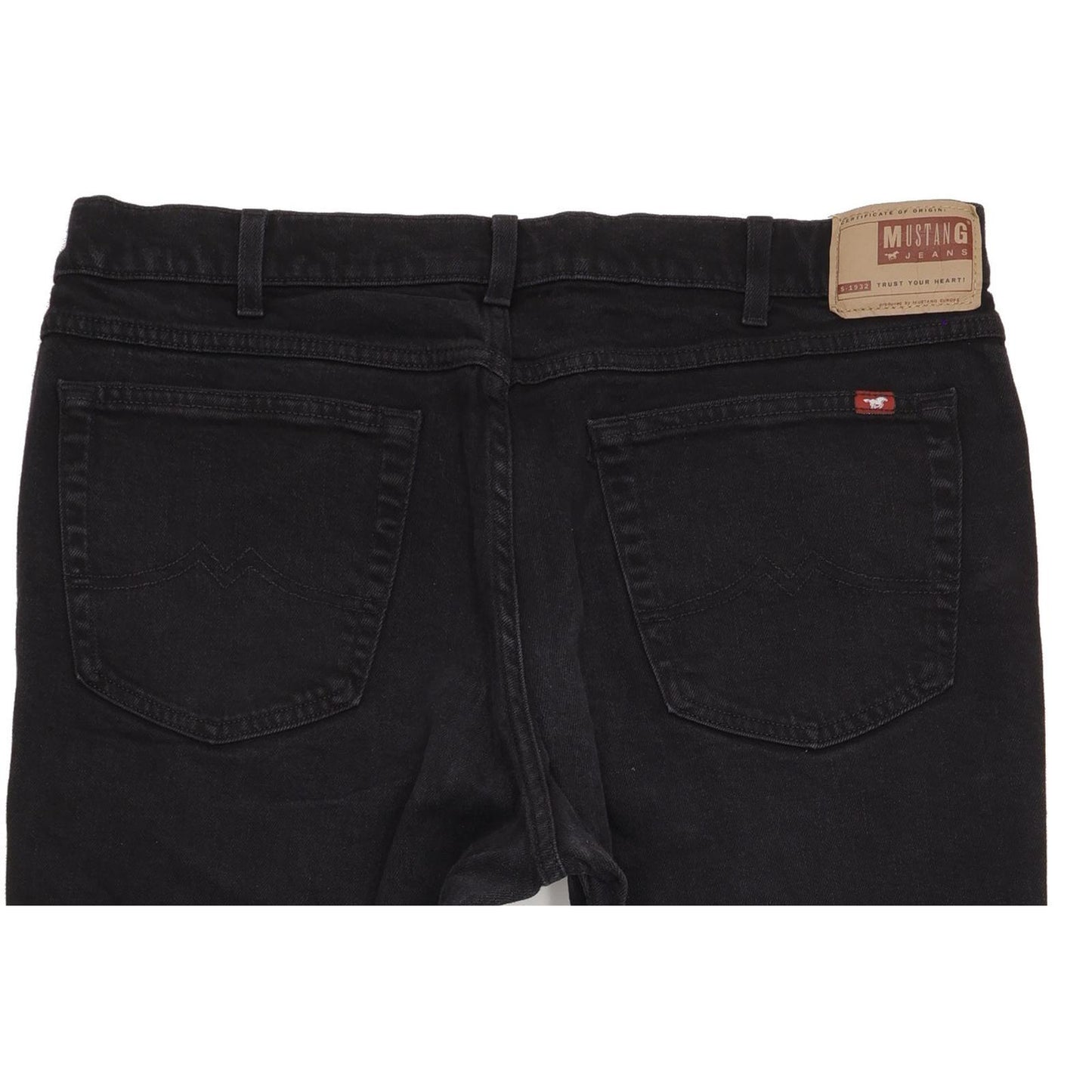 Mustang Big Sur Men Black Straight Regular Stretch Jeans W38 L30