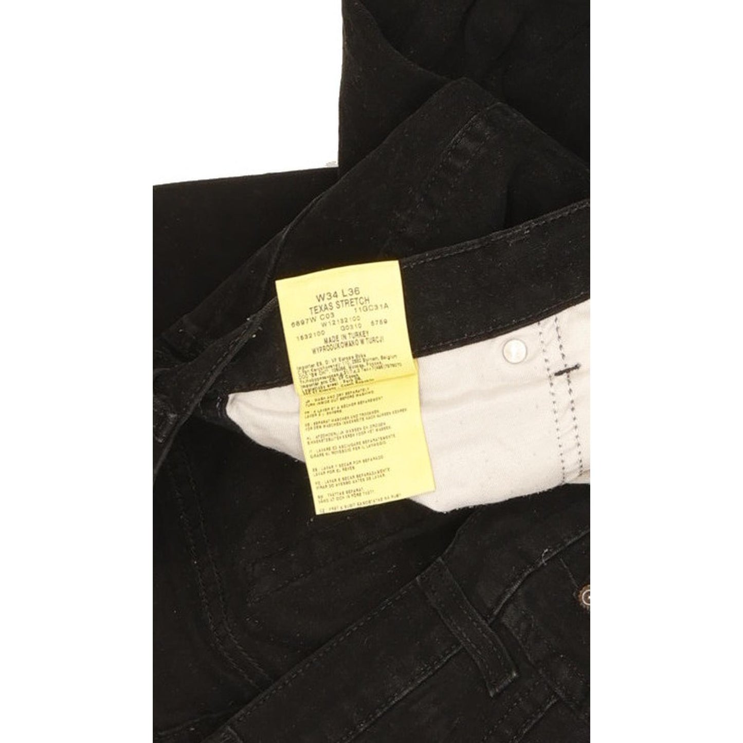 Wrangler Texas Men Black Straight Regular Stretch Jeans W34 L32