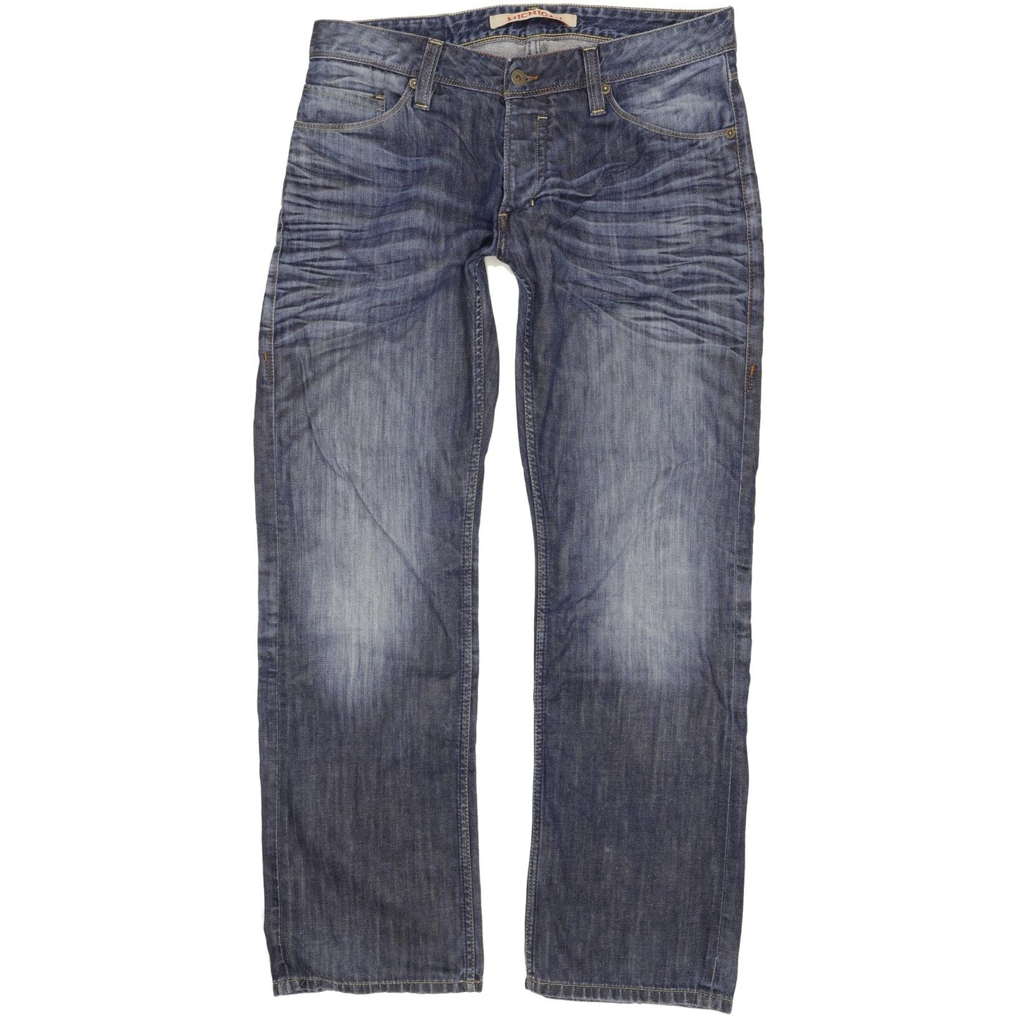 Mustang Michigan Men Blue Straight Slim Jeans W34 L31