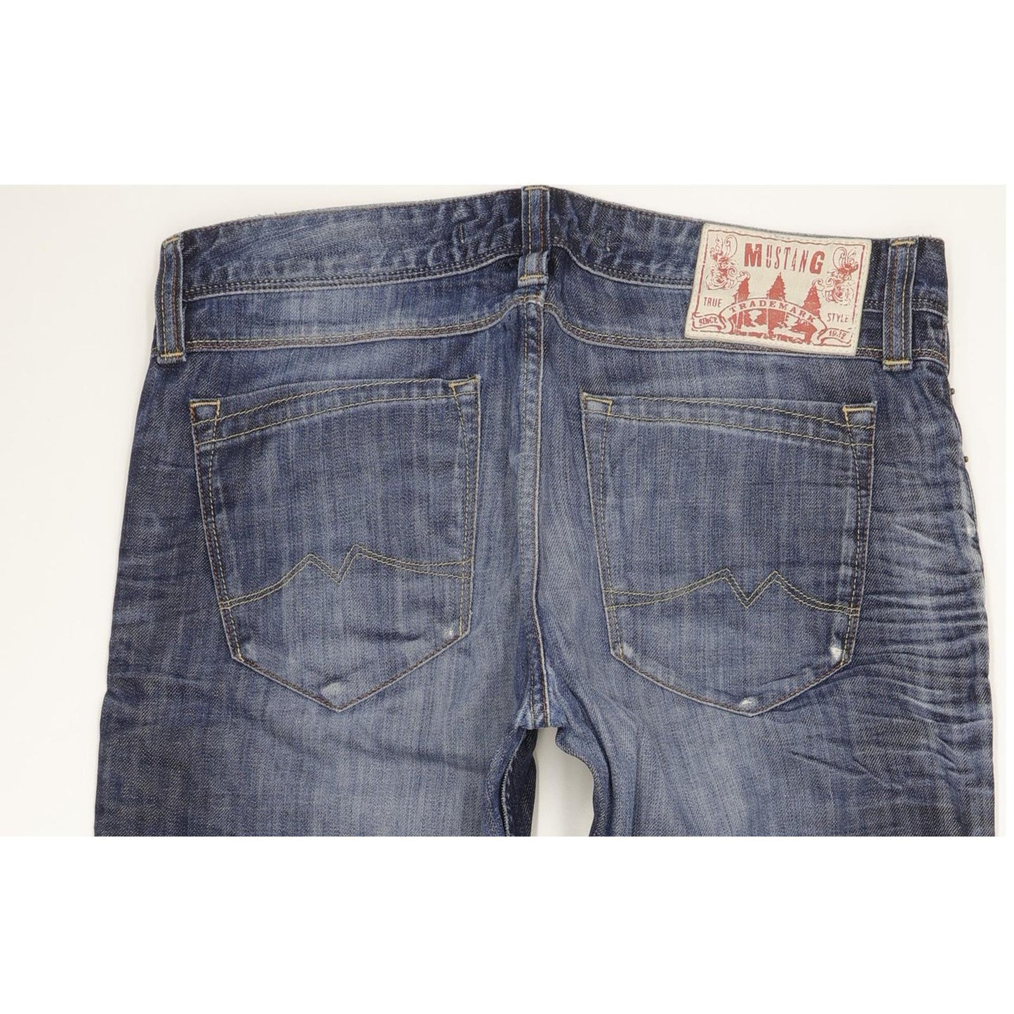 Mustang Michigan Men Blue Straight Slim Jeans W34 L31