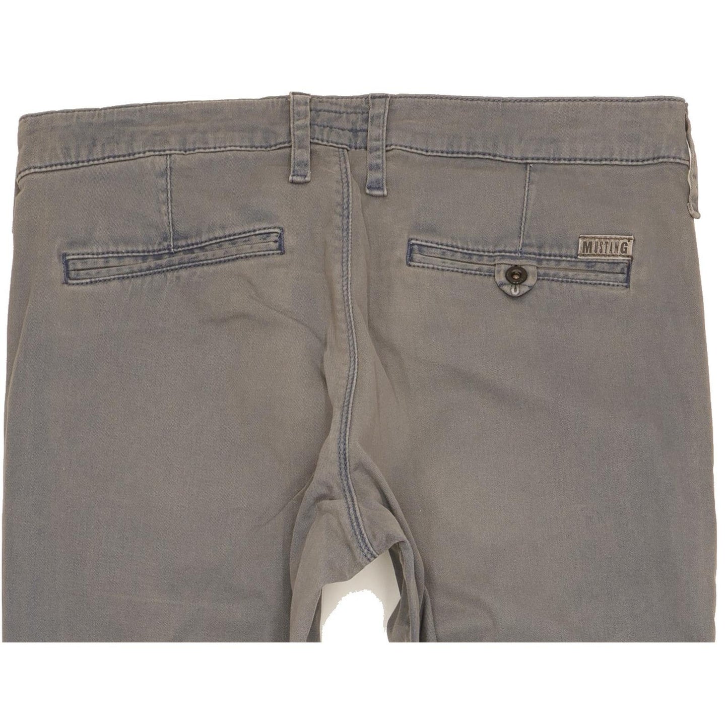 Mustang Ohio Men Blue Straight Slim Chino Stretch Jeans W33 L32