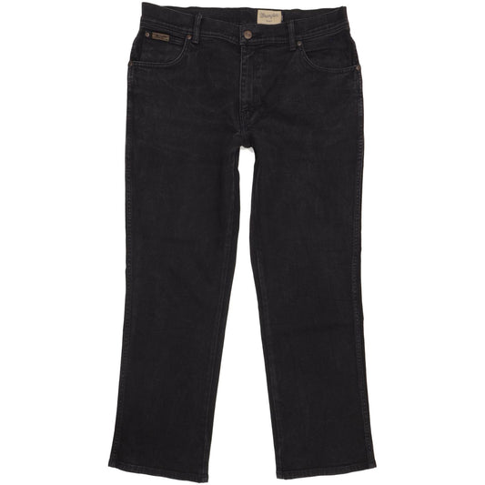 Wrangler Texas Men Black Straight Regular Jeans W35 L30