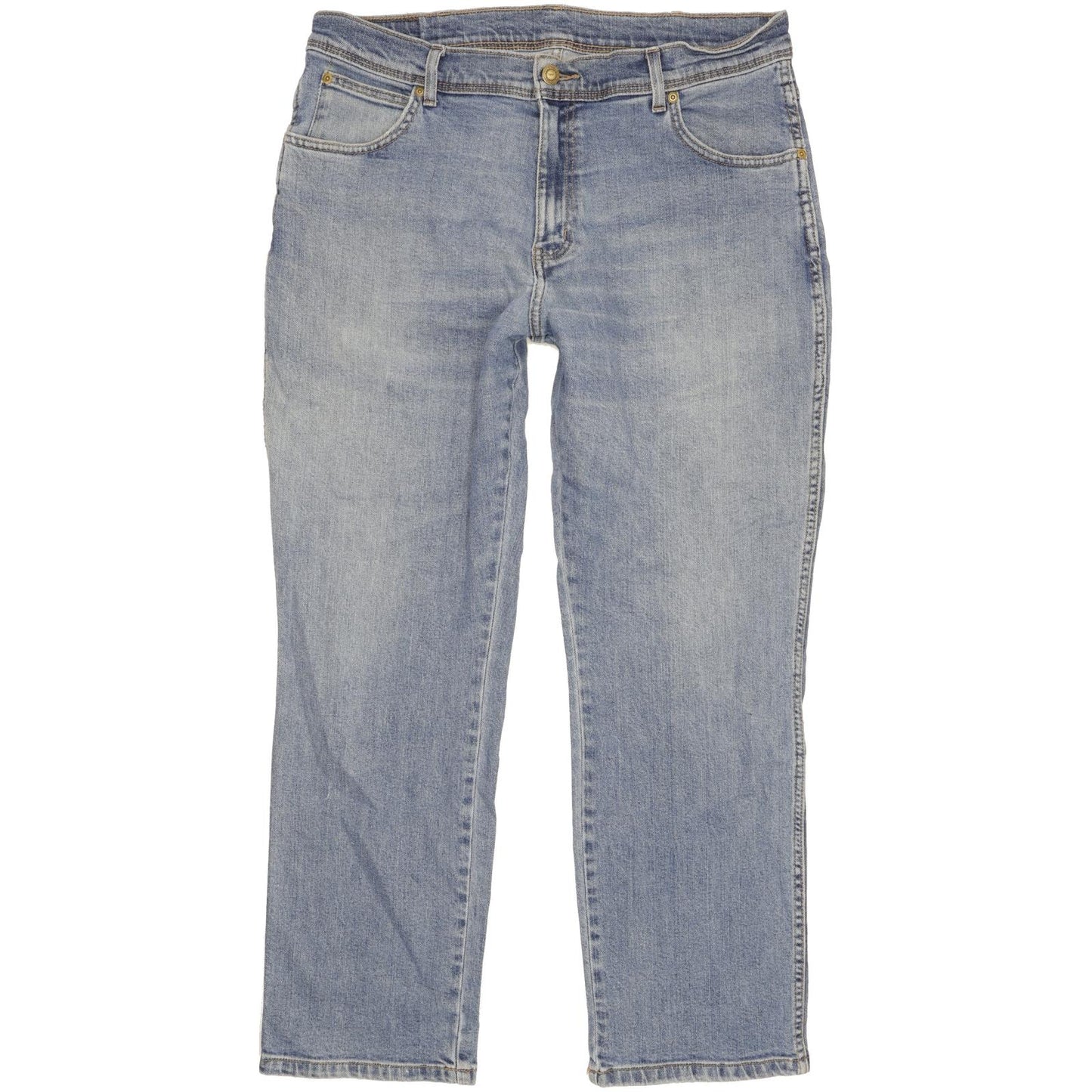 Wrangler Durable Quality Men Blue Straight Regular Stretch Jeans W36 L29