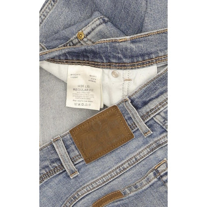 Wrangler Durable Quality Men Blue Straight Regular Stretch Jeans W36 L29