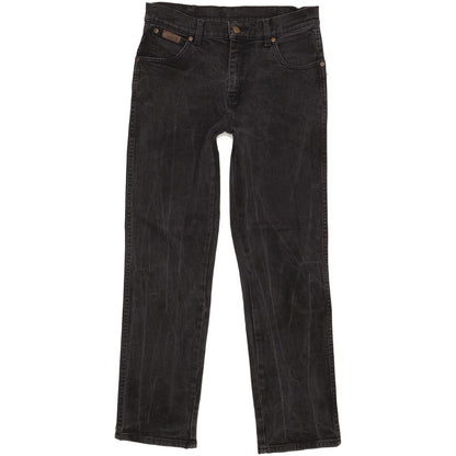 Wrangler Texas Men Black Straight Regular Stretch Jeans W32 L30
