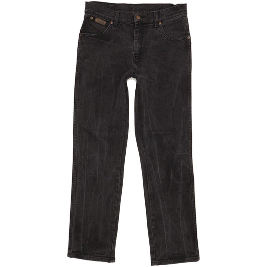 Wrangler Texas Men Black Straight Regular Stretch Jeans W32 L30