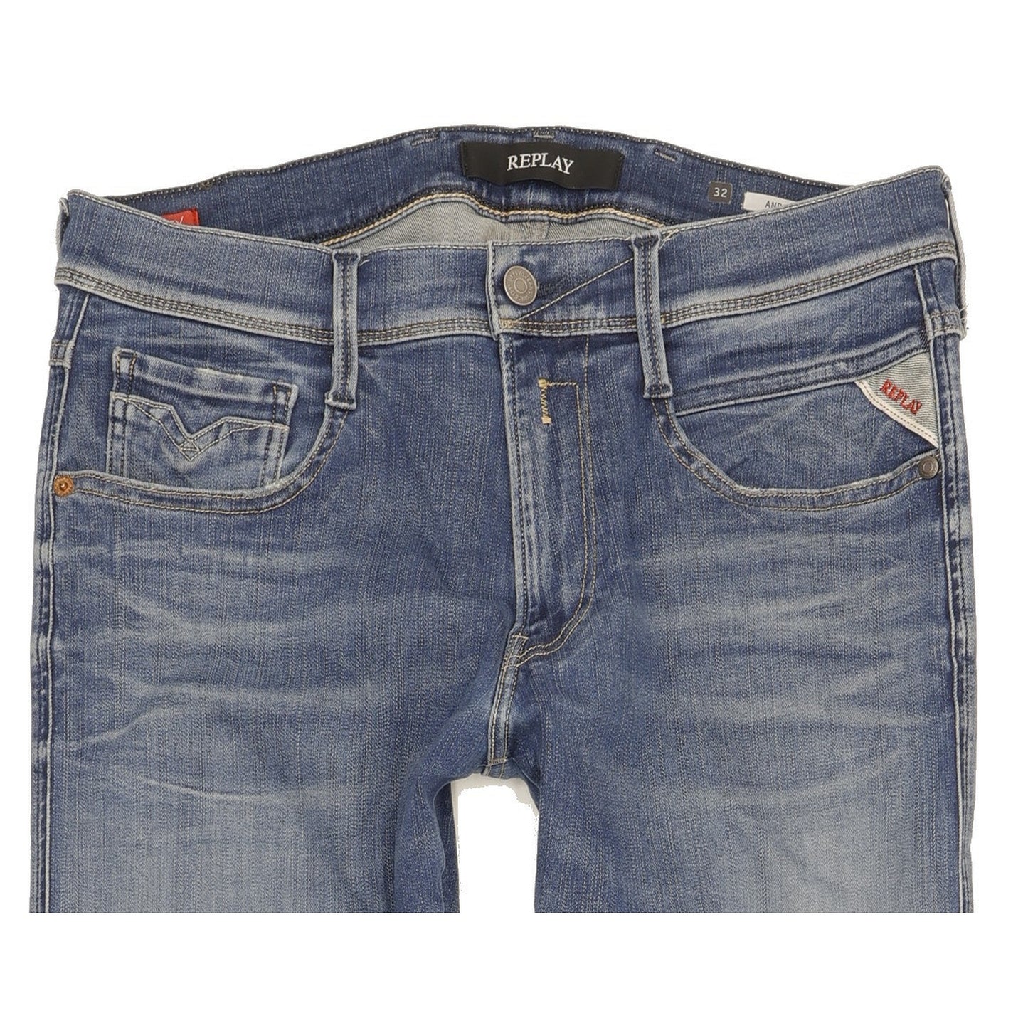 Replay Anbass Men Blue Skinny Slim Jeans W32 L34