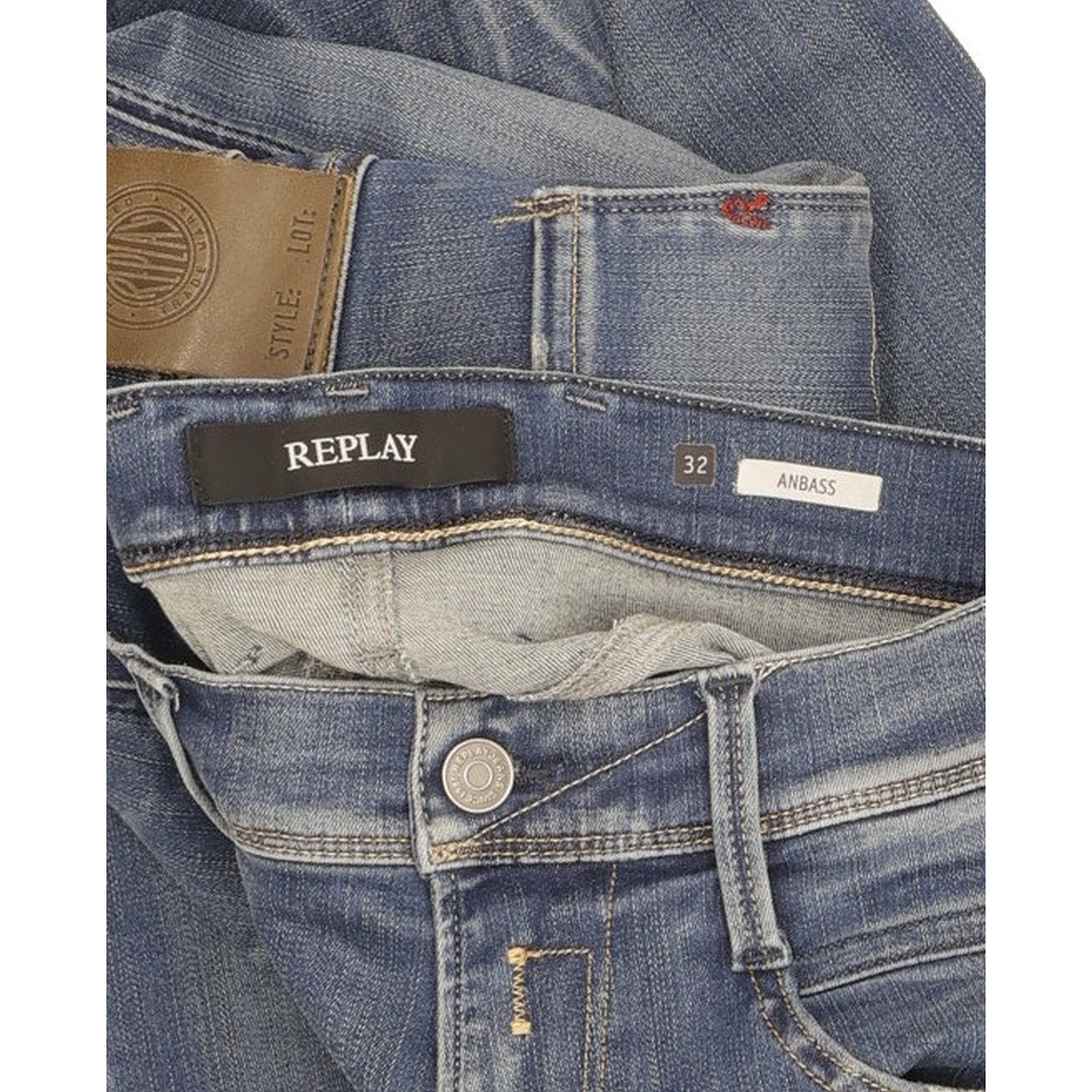 Replay Anbass Men Blue Skinny Slim Jeans W32 L34
