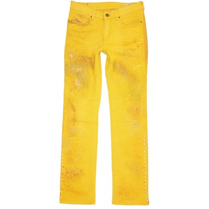 Diesel Bootzee Women Yellow Straight Slim Stretch Jeans W30 L33