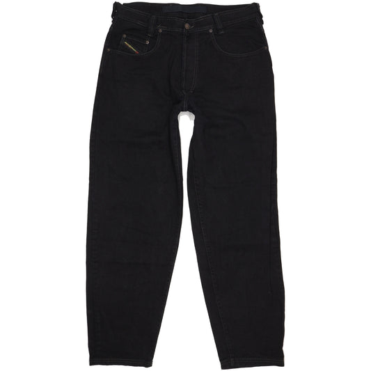Diesel Saddle Baggy Vintage Men Black Tapered Relaxed Jeans W36 L33