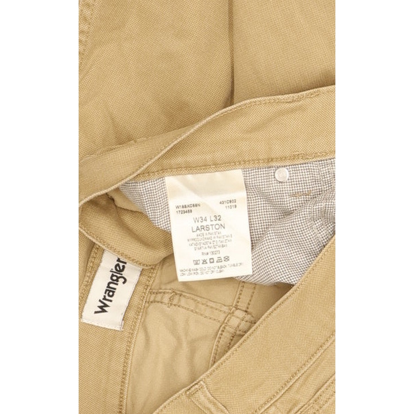Wrangler Larston Men Beige Tapered Slim Stretch Jeans W34 L31