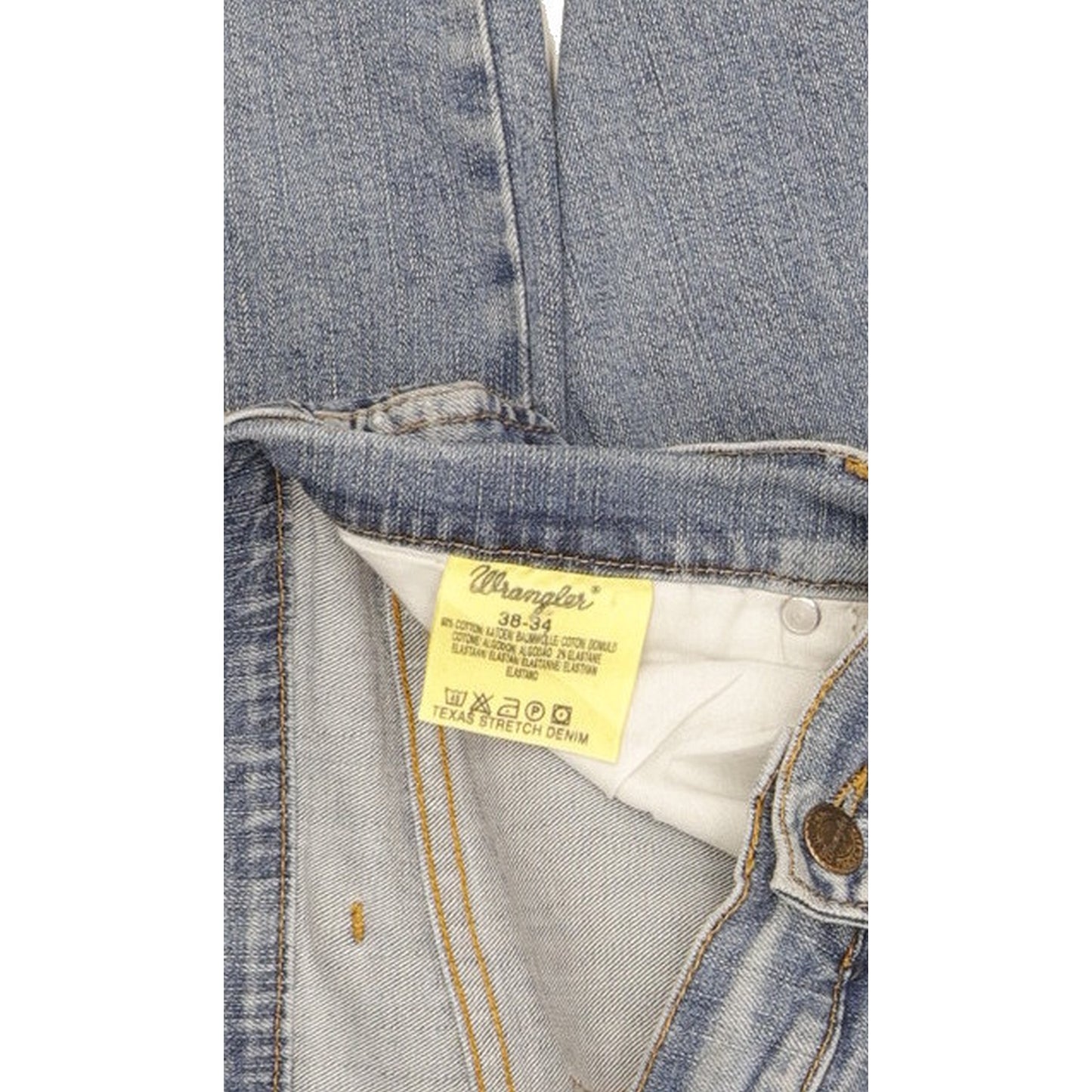 Wrangler Texas Men Blue Straight Regular Stretch Jeans W38 L30