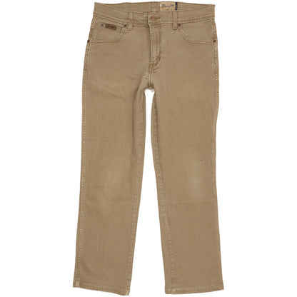 Wrangler Texas Men Brown Straight Regular Stretch Jeans W33 L28