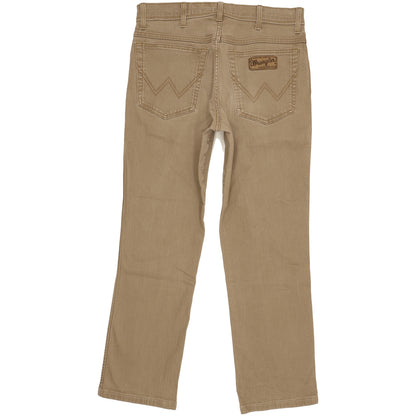 Wrangler Texas Men Brown Straight Regular Stretch Jeans W33 L28