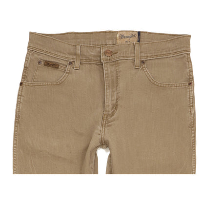 Wrangler Texas Men Brown Straight Regular Stretch Jeans W33 L28