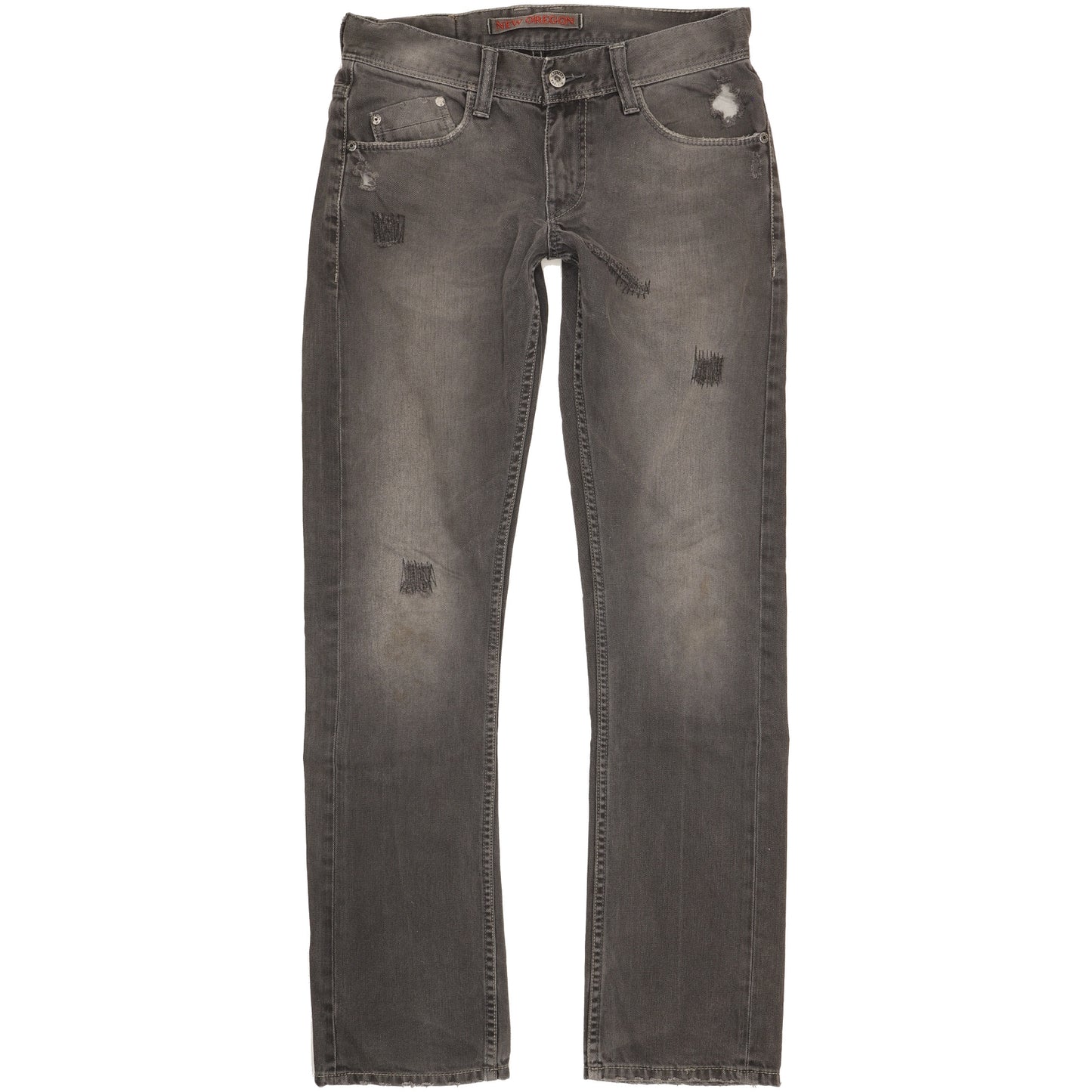 Mustang New Oregon Men Grey Straight Slim Jeans W30 L34