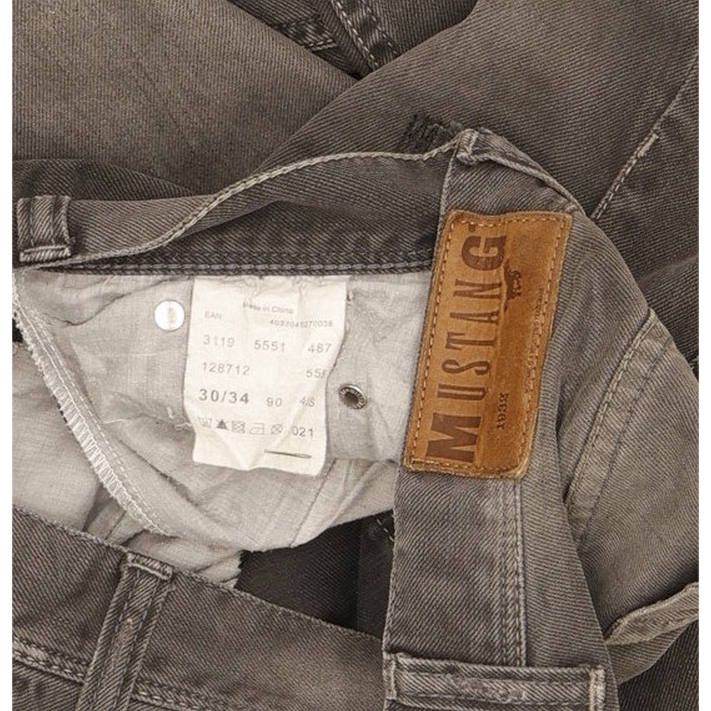Mustang New Oregon Men Grey Straight Slim Jeans W30 L34