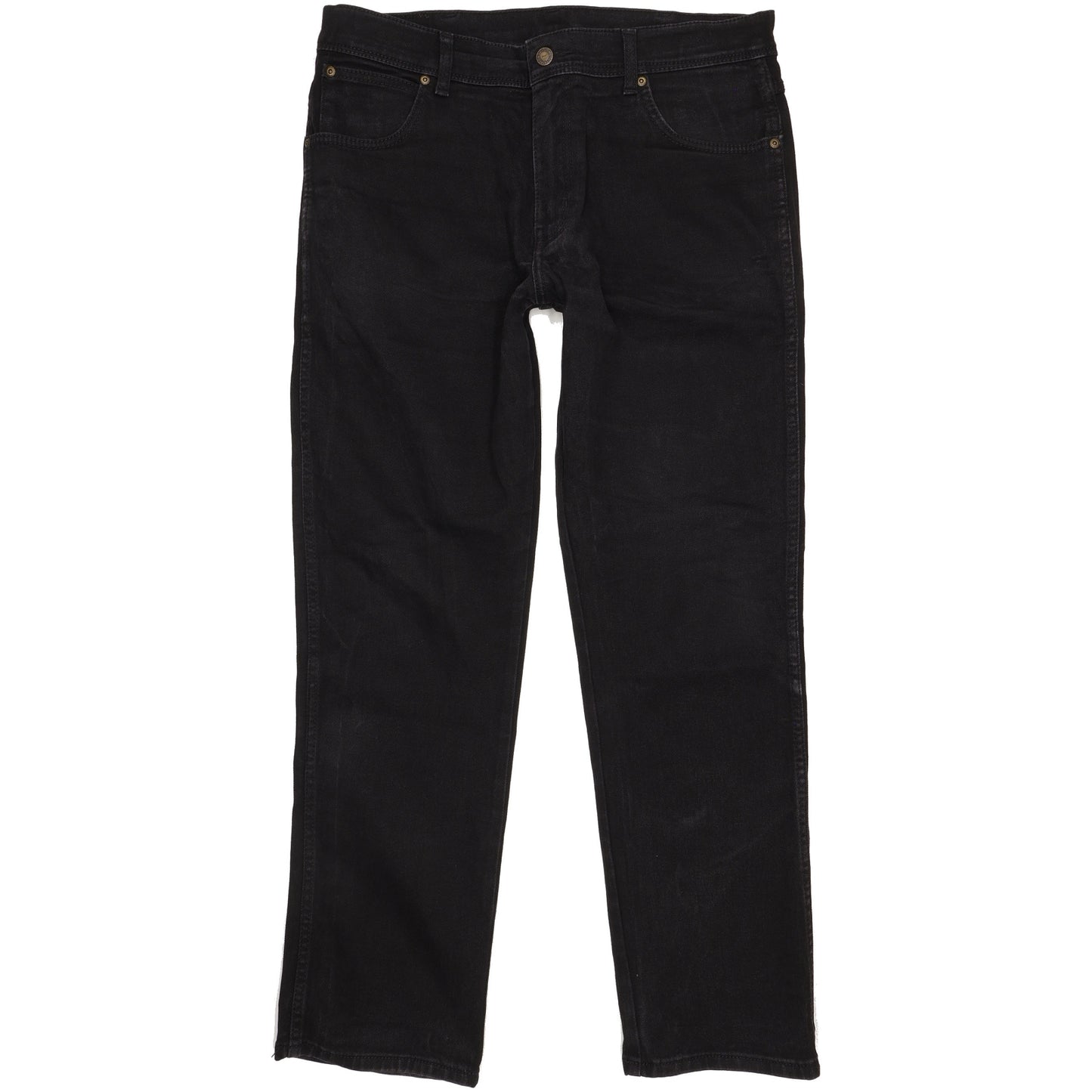 Wrangler Durable Quality Men Black Straight Regular Stretch Jeans W36 L31