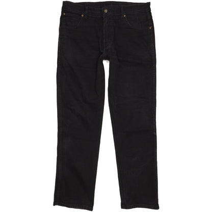 Wrangler Durable Quality Men Black Straight Regular Stretch Jeans W36 L31