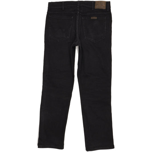 Wrangler Durable Quality Men Black Straight Regular Stretch Jeans W36 L31