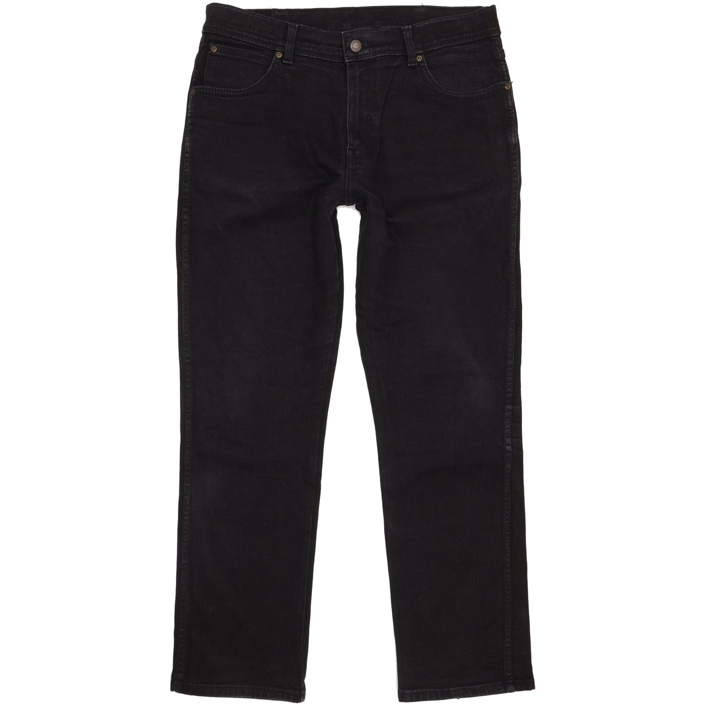 Wrangler Durable Quality Men Black Straight Regular Stretch Jeans W36 L31