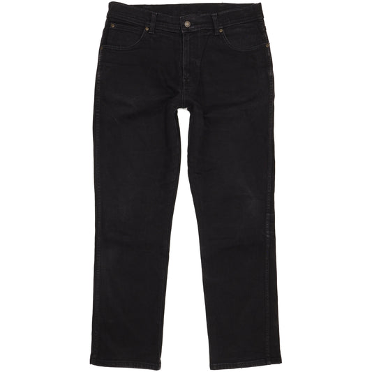 Wrangler Durable Quality Men Black Straight Regular Stretch Jeans W36 L31