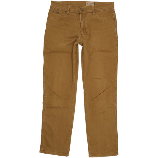 Wrangler Texas Men Brown Straight Regular Stretch Jeans W34 L31