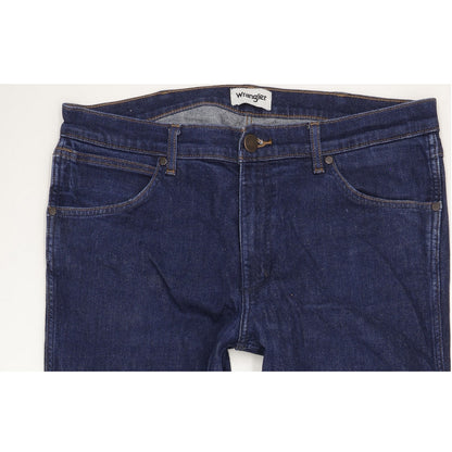 Wrangler Greensboro Men Blue Straight Regular Stretch Jeans W36 L32