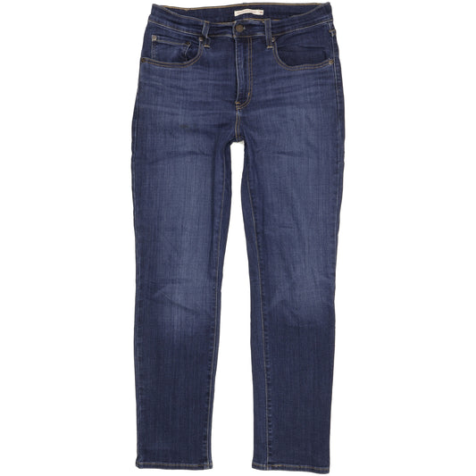 Levi's 724 Blue Straight Slim Stretch Jeans High Waisted W30 L30