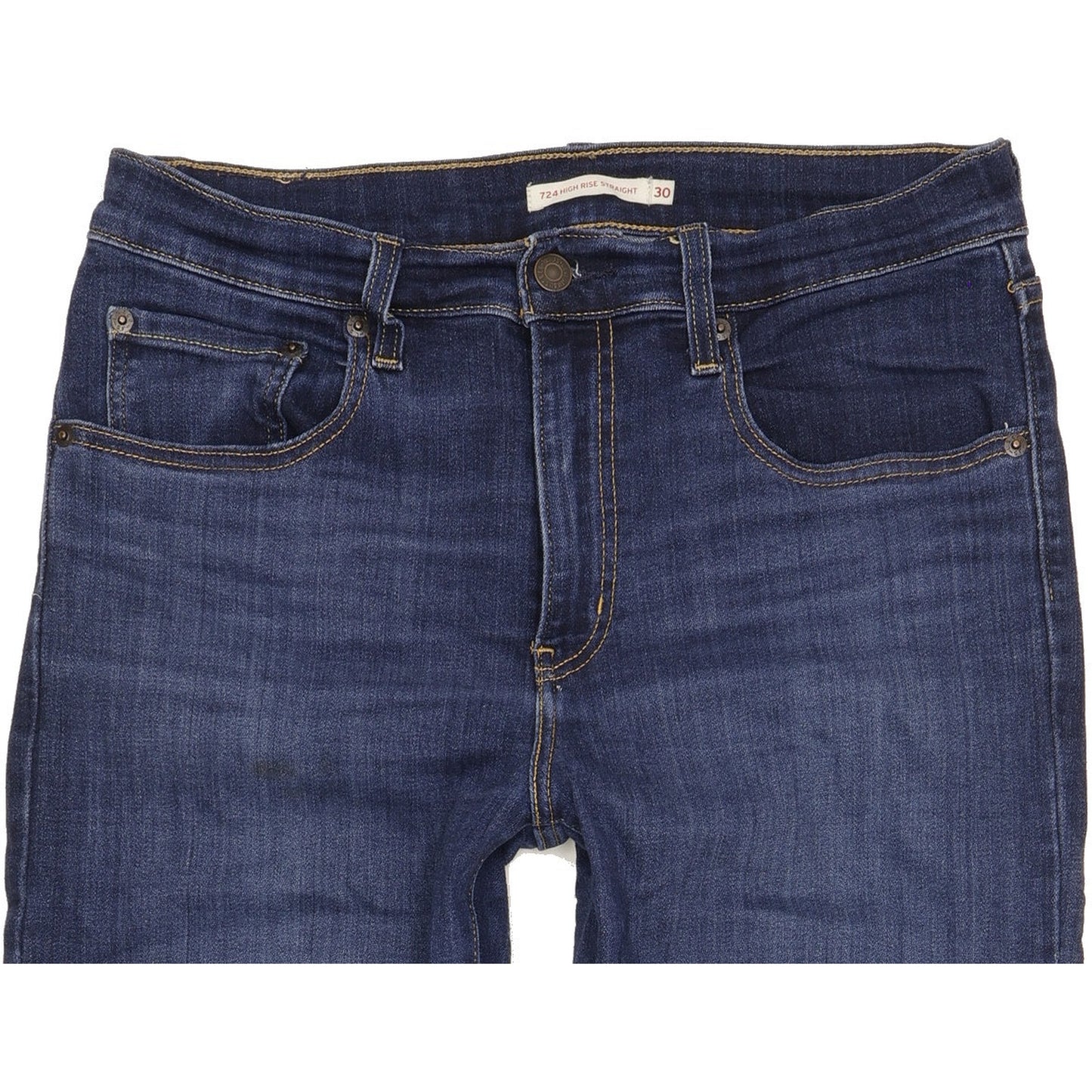 Levi's 724 Blue Straight Slim Stretch Jeans High Waisted W30 L30