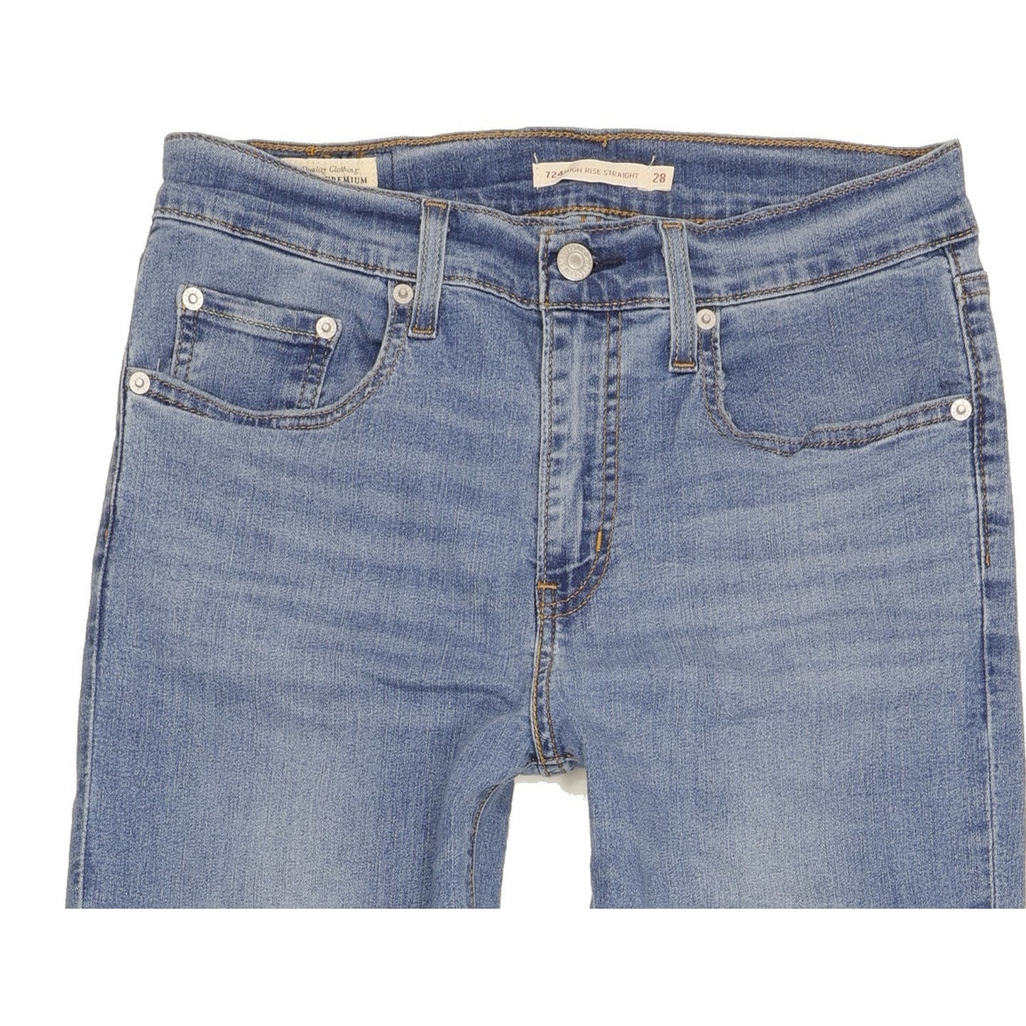 Levi's 724 Women Blue Straight Slim Stretch Jeans W28 L32