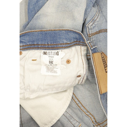 Mustang Vegas Men Blue Straight Slim Stretch Jeans W32 L30