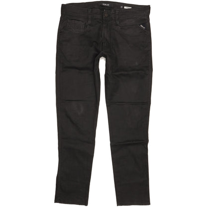 Replay Anbass Men Black Tapered Slim Stretch Jeans W34 L30