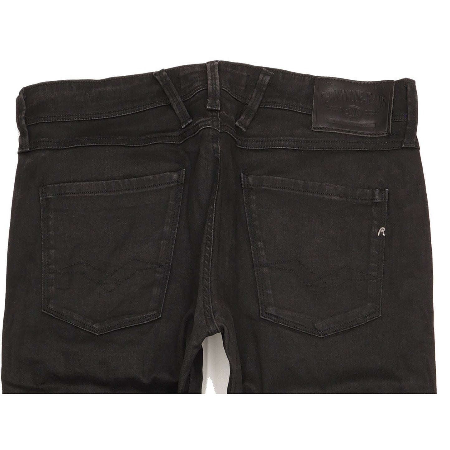 Replay Anbass Men Black Tapered Slim Stretch Jeans W34 L30