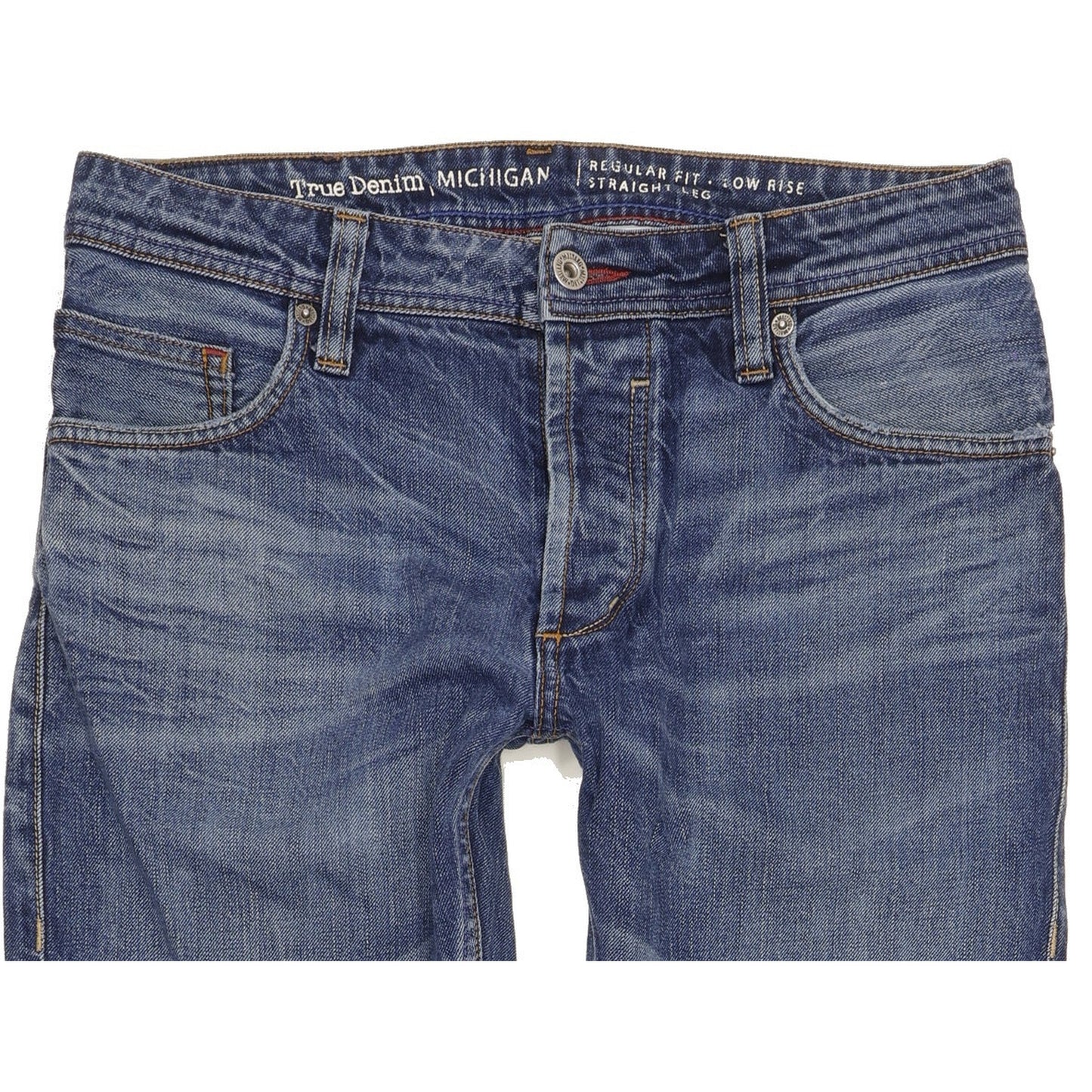 Mustang Michigan Men Blue Straight Slim Jeans W31 L30