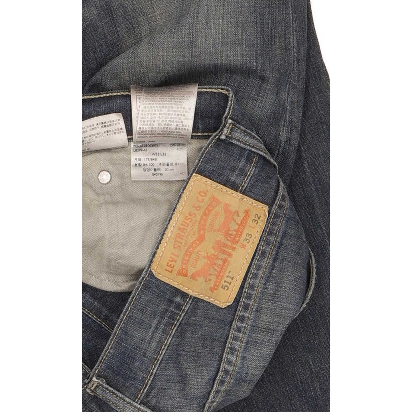 Levi's 511 Men Blue Straight Slim Stretch Jeans W33 L32