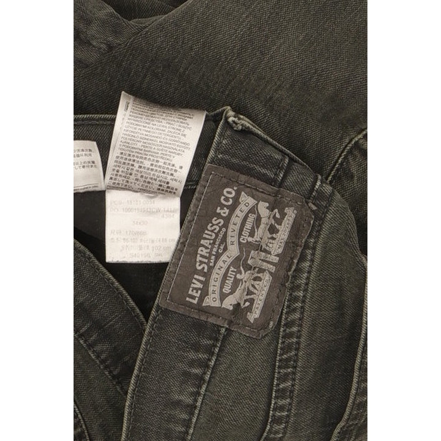 Levi's Men Black Straight Regular Stretch Jeans W34 L29
