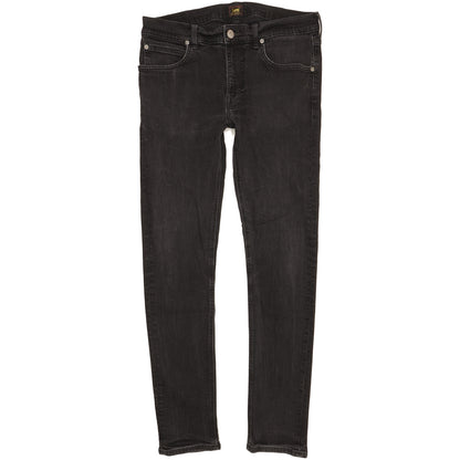 Lee Luke Men Black Skinny Slim Stretch Jeans W32 L31