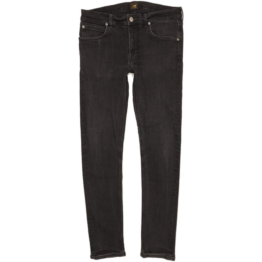 Lee Luke Men Black Skinny Slim Stretch Jeans W32 L31