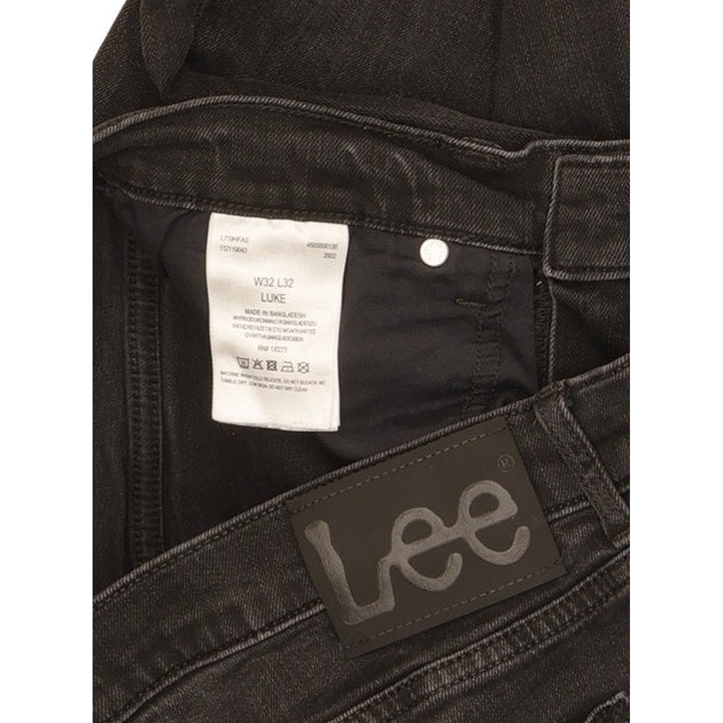 Lee Luke Men Black Skinny Slim Stretch Jeans W32 L31