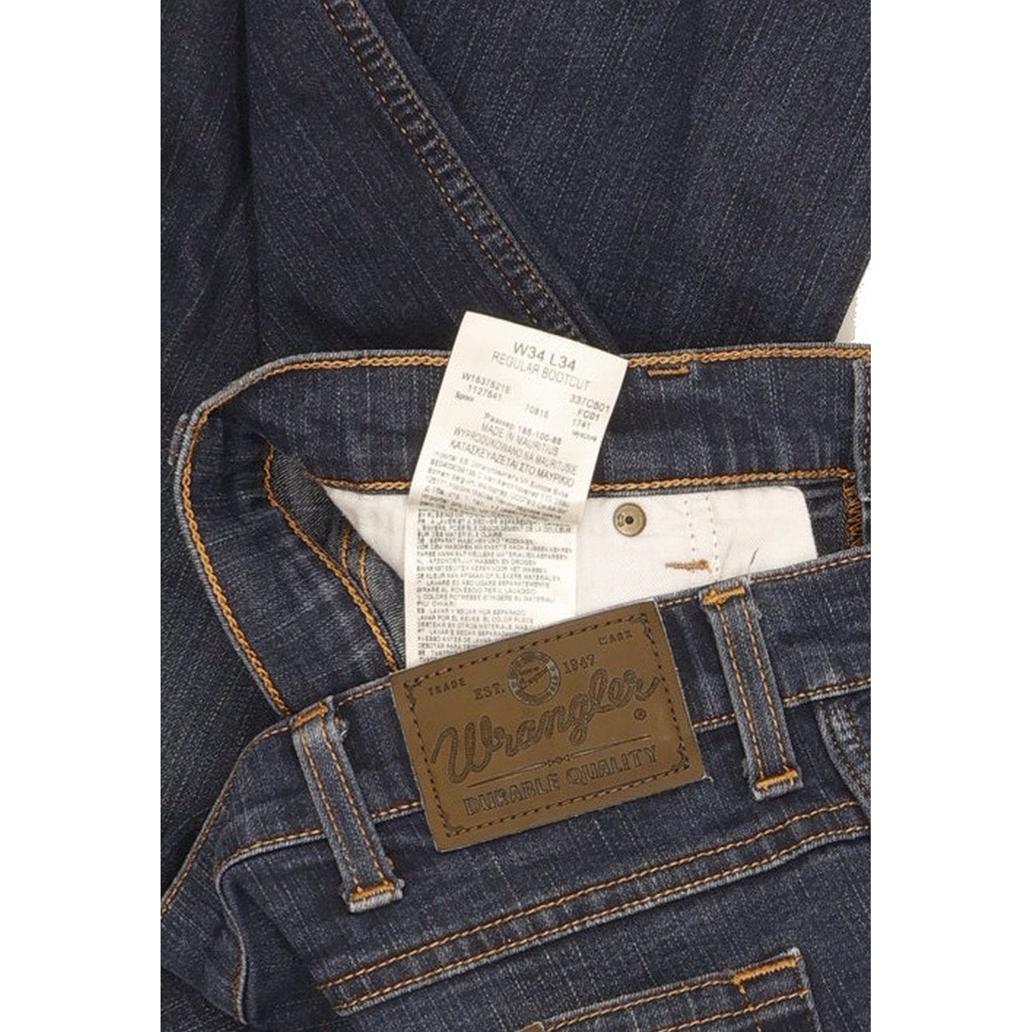 Wrangler Durable Quality Men Blue Bootcut Regular Stretch Jeans W34 L34