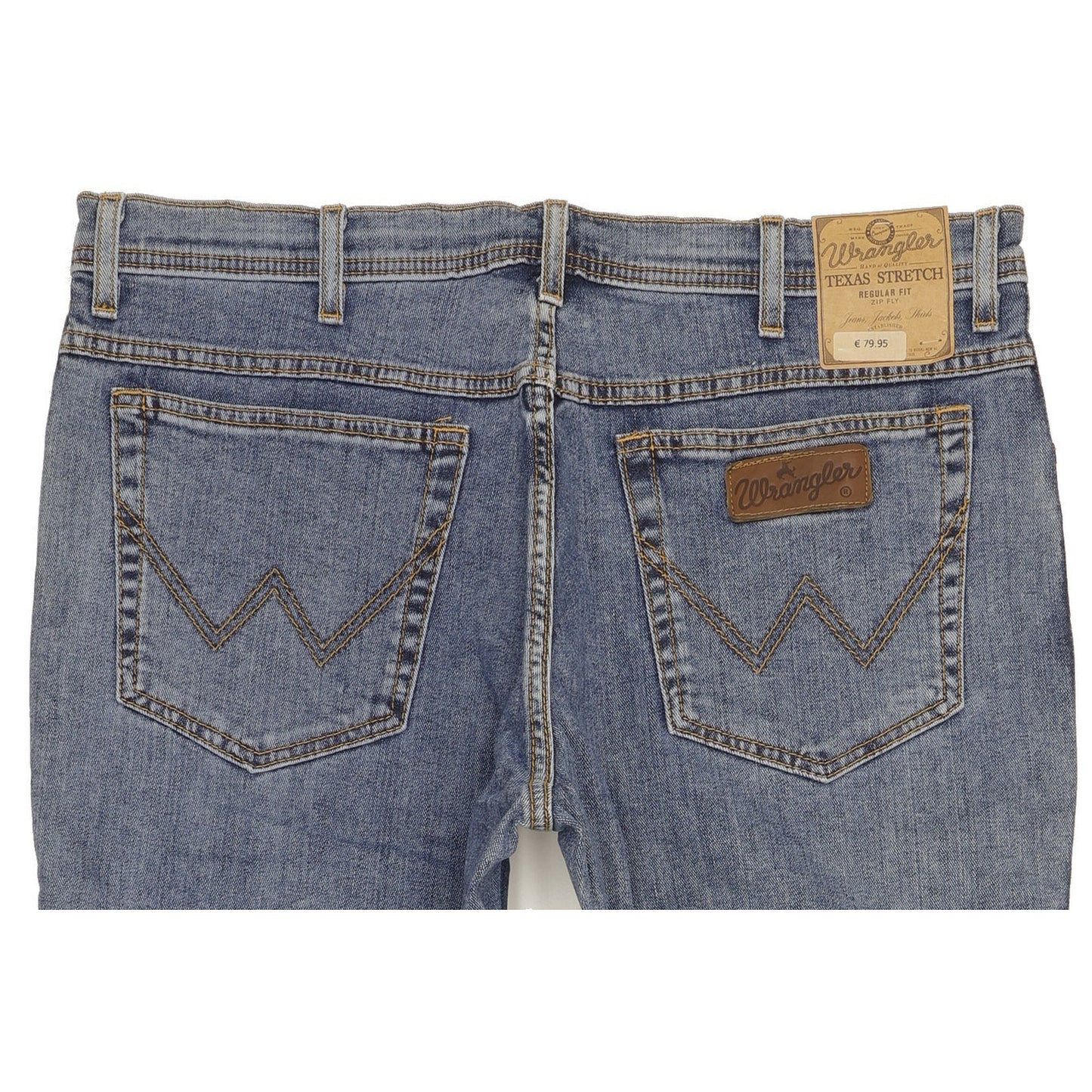 Wrangler Texas Men Blue Straight Regular Stretch Jeans W38 L30