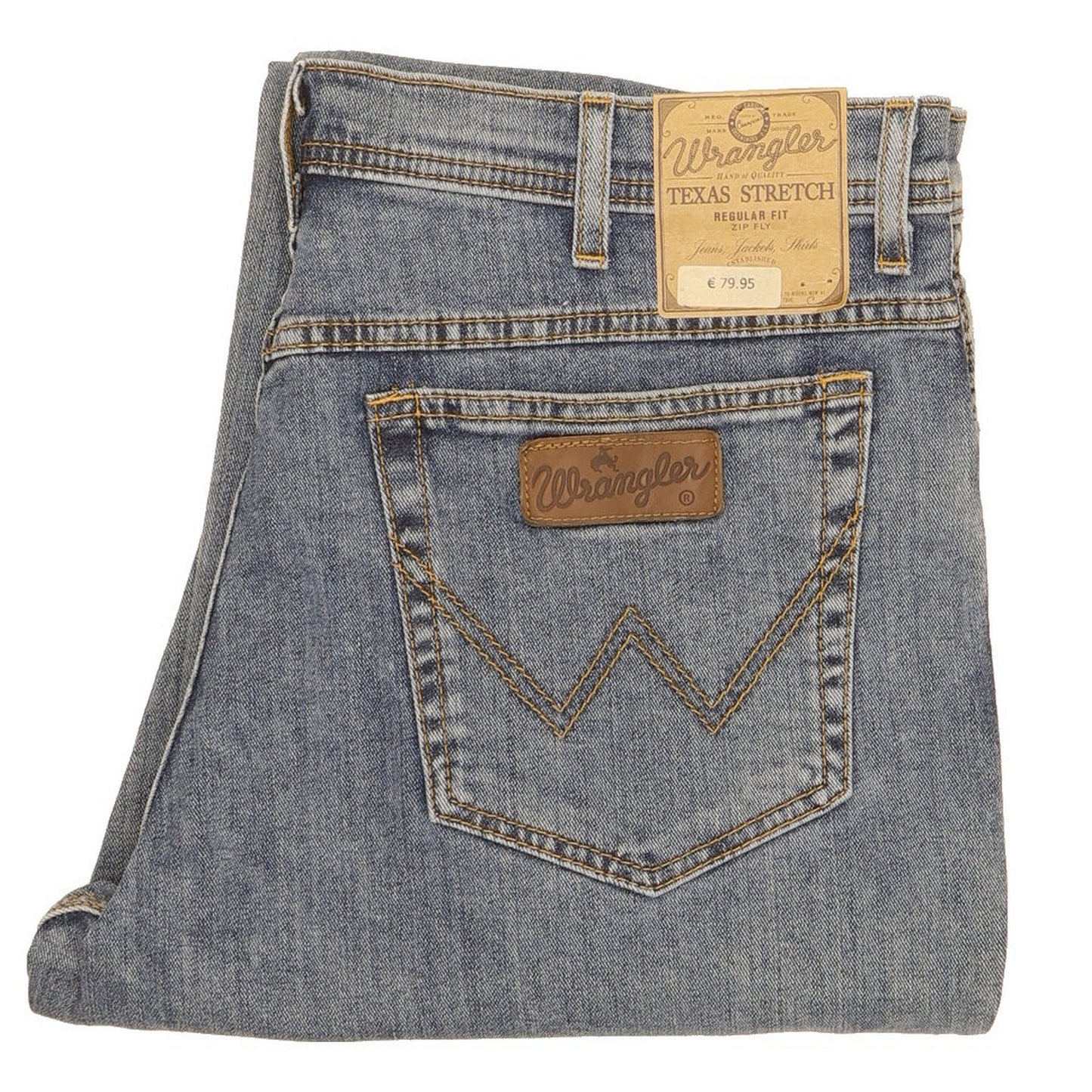 Wrangler Texas Men Blue Straight Regular Stretch Jeans W38 L30