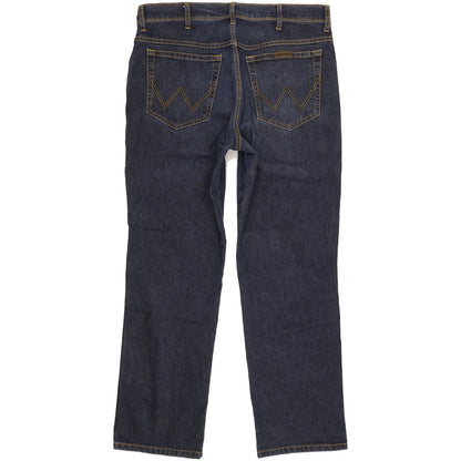 Wrangler Men Blue Straight Regular Stretch Jeans W36 L29