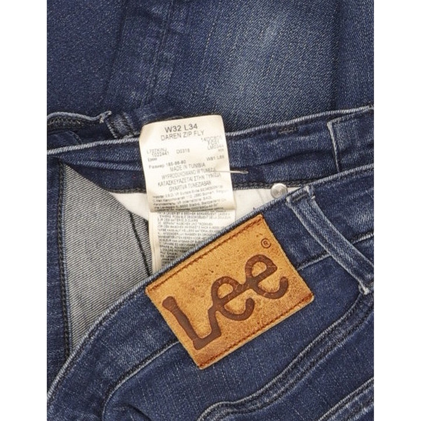 Lee Daren Men Blue Straight Slim Stretch Jeans W32 L33