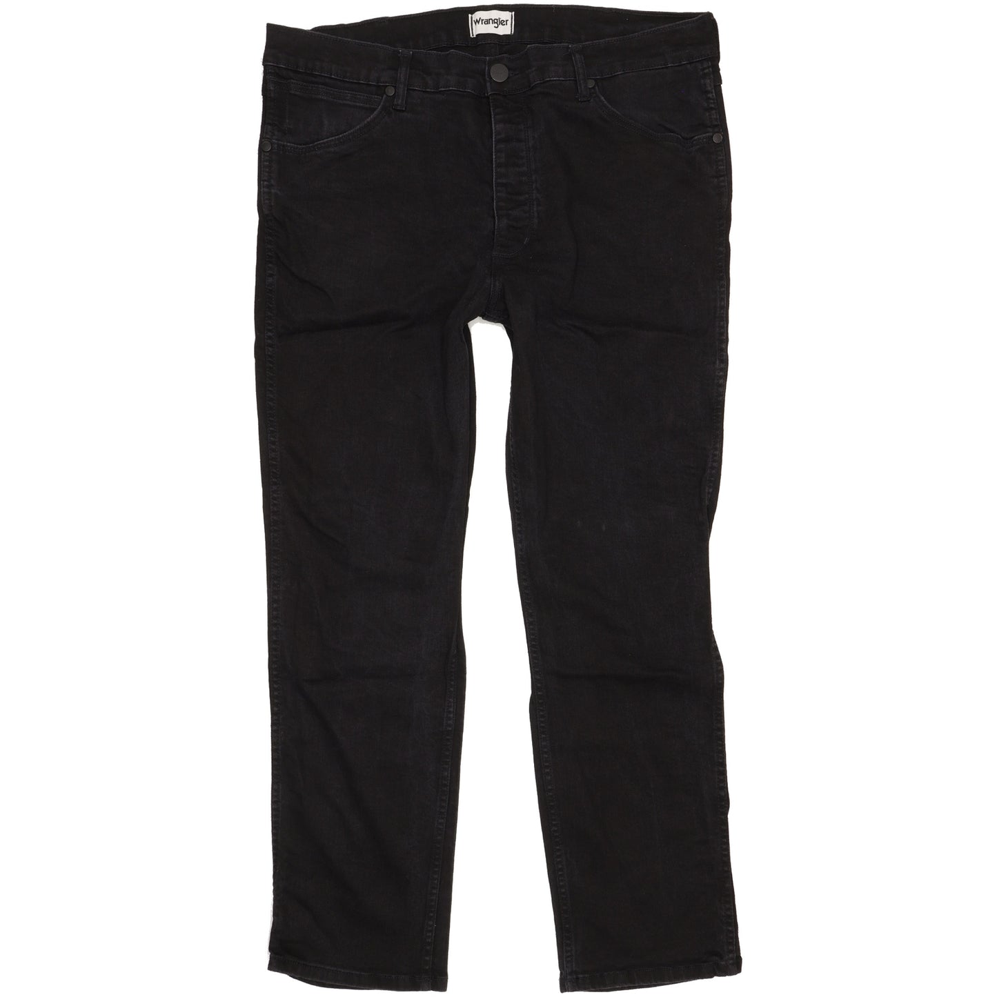 Wrangler Greensboro Men Black Straight Regular Stretch Jeans W38 L30