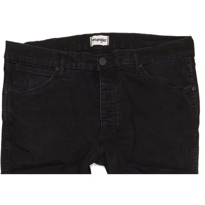 Wrangler Greensboro Men Black Straight Regular Stretch Jeans W38 L30